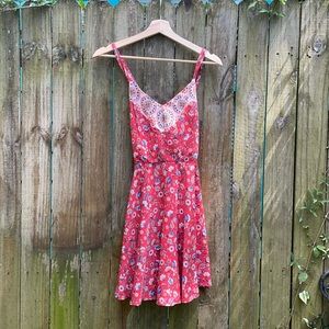 Made in USA pink halter mini dress
